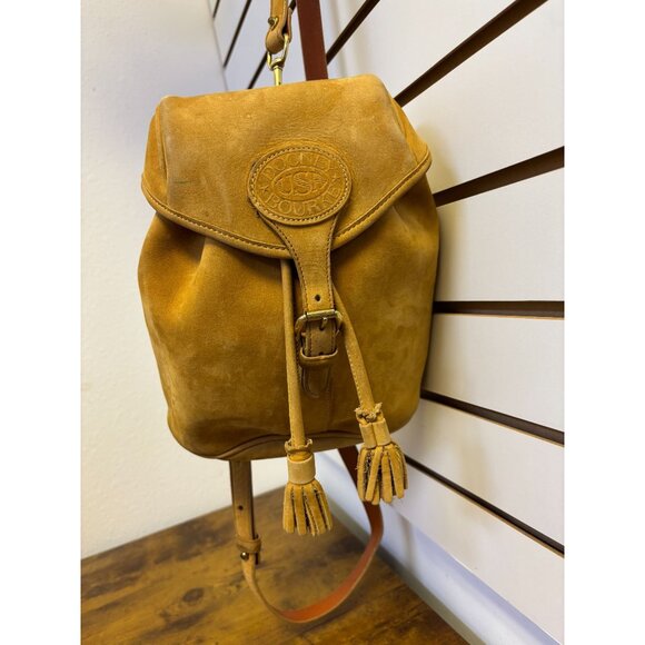 Dooney & Bourke Vintage Tan Suede Leather Backpack Buckle Closure & Adjustable S - Picture 9 of 10
